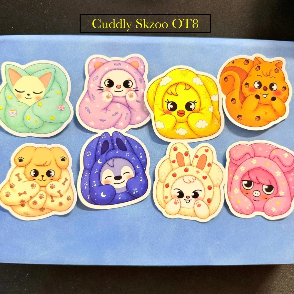 8 Pack Stray Kids Inspired Cuddly OT8 Skzoo